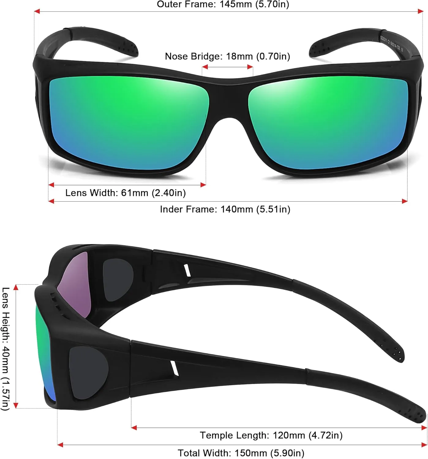 MEETSUN Fit Over Glasses Sunglasses for Men Women,Wrap Around Sunglasses Polarized UV400 Protection