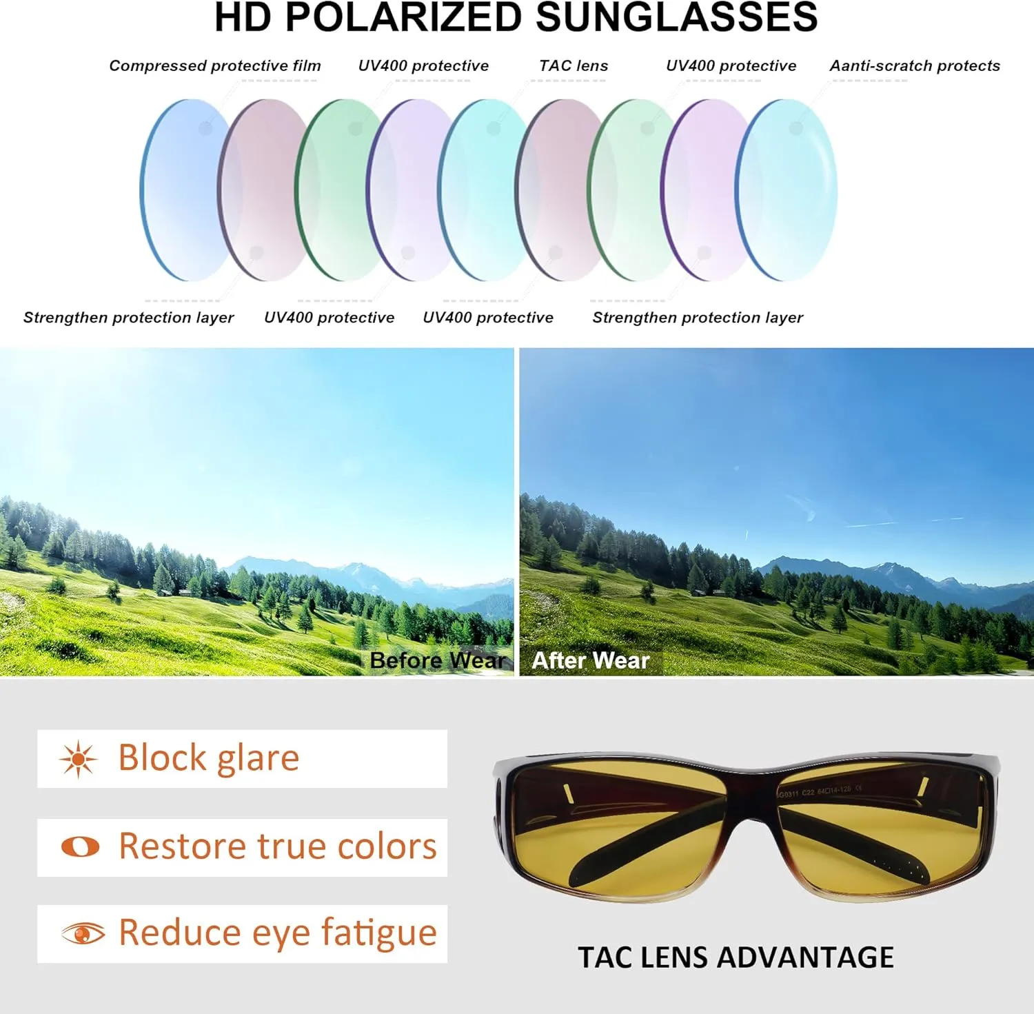 MEETSUN Fit Over Glasses Sunglasses for Men Women,Wrap Around Sunglasses Polarized UV400 Protection