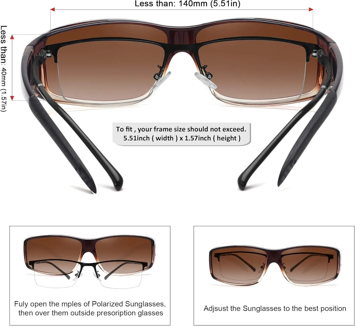 MEETSUN Fit Over Glasses Sunglasses for Men Women,Wrap Around Sunglasses Polarized UV400 Protection