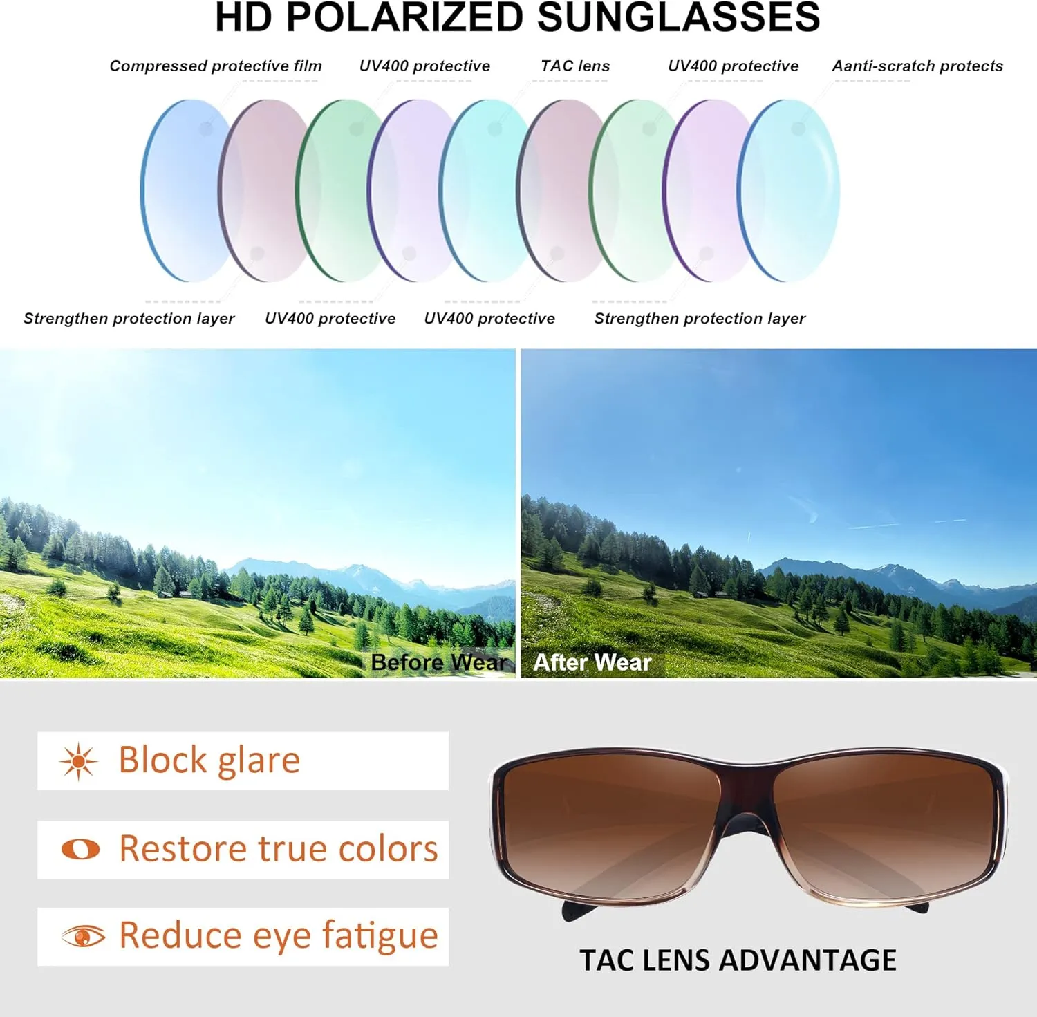 MEETSUN Fit Over Glasses Sunglasses for Men Women,Wrap Around Sunglasses Polarized UV400 Protection