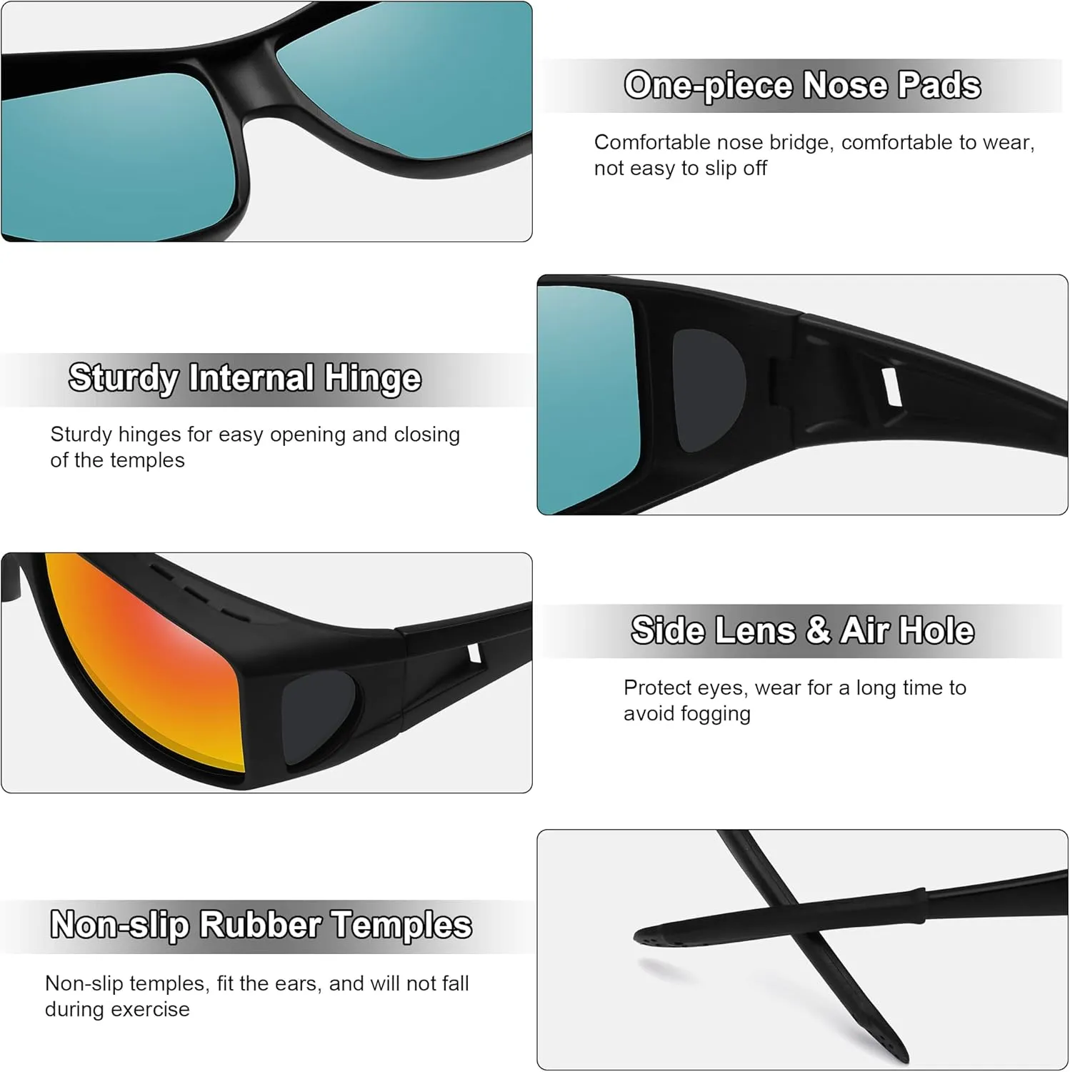 MEETSUN Fit Over Glasses Sunglasses for Men Women,Wrap Around Sunglasses Polarized UV400 Protection