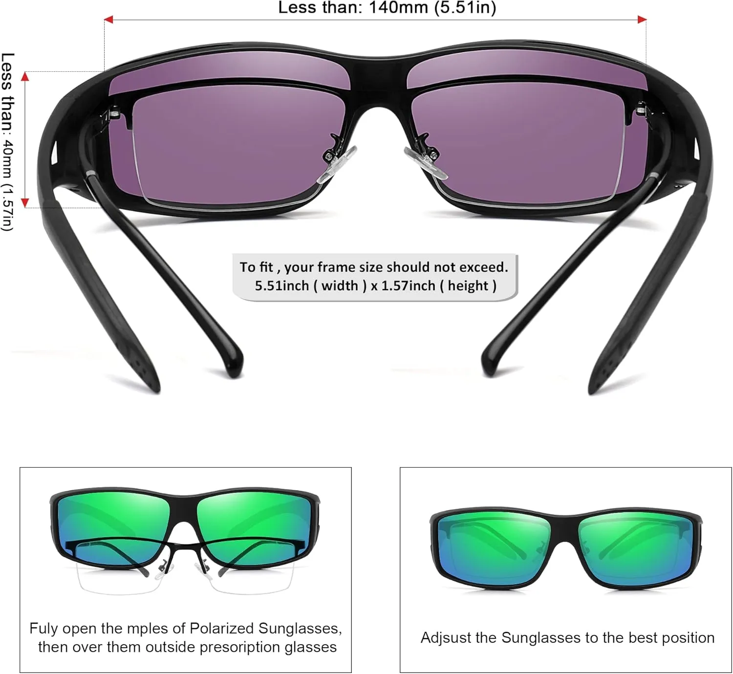 MEETSUN Fit Over Glasses Sunglasses for Men Women,Wrap Around Sunglasses Polarized UV400 Protection