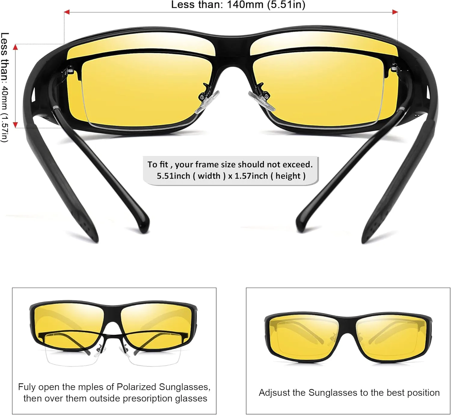MEETSUN Fit Over Glasses Sunglasses for Men Women,Wrap Around Sunglasses Polarized UV400 Protection