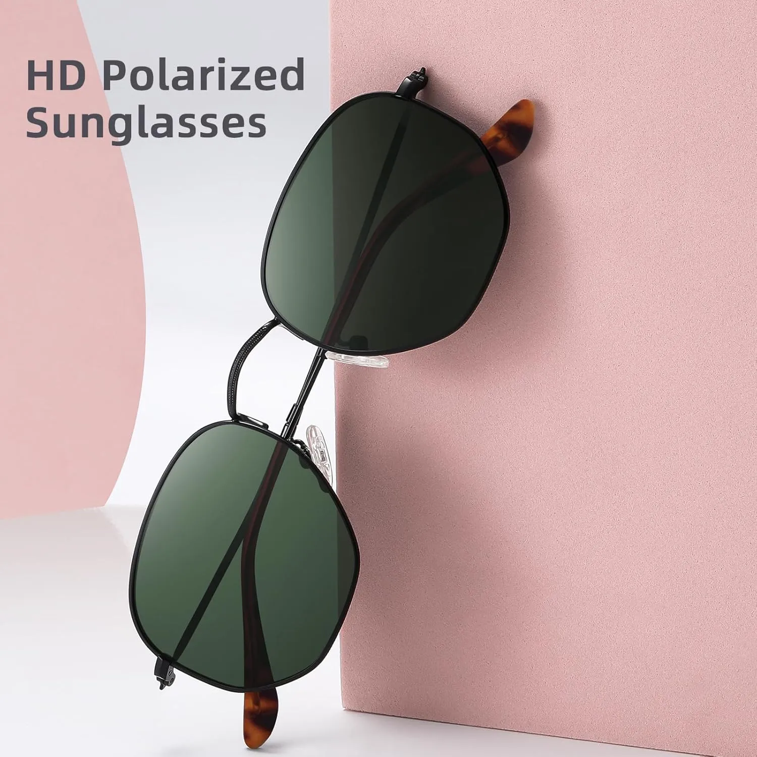 MEETSUN Polarized Hexagon Sunglasses for Women Men Polygon Square Sun Glasses UV400 Protection Metal Frame