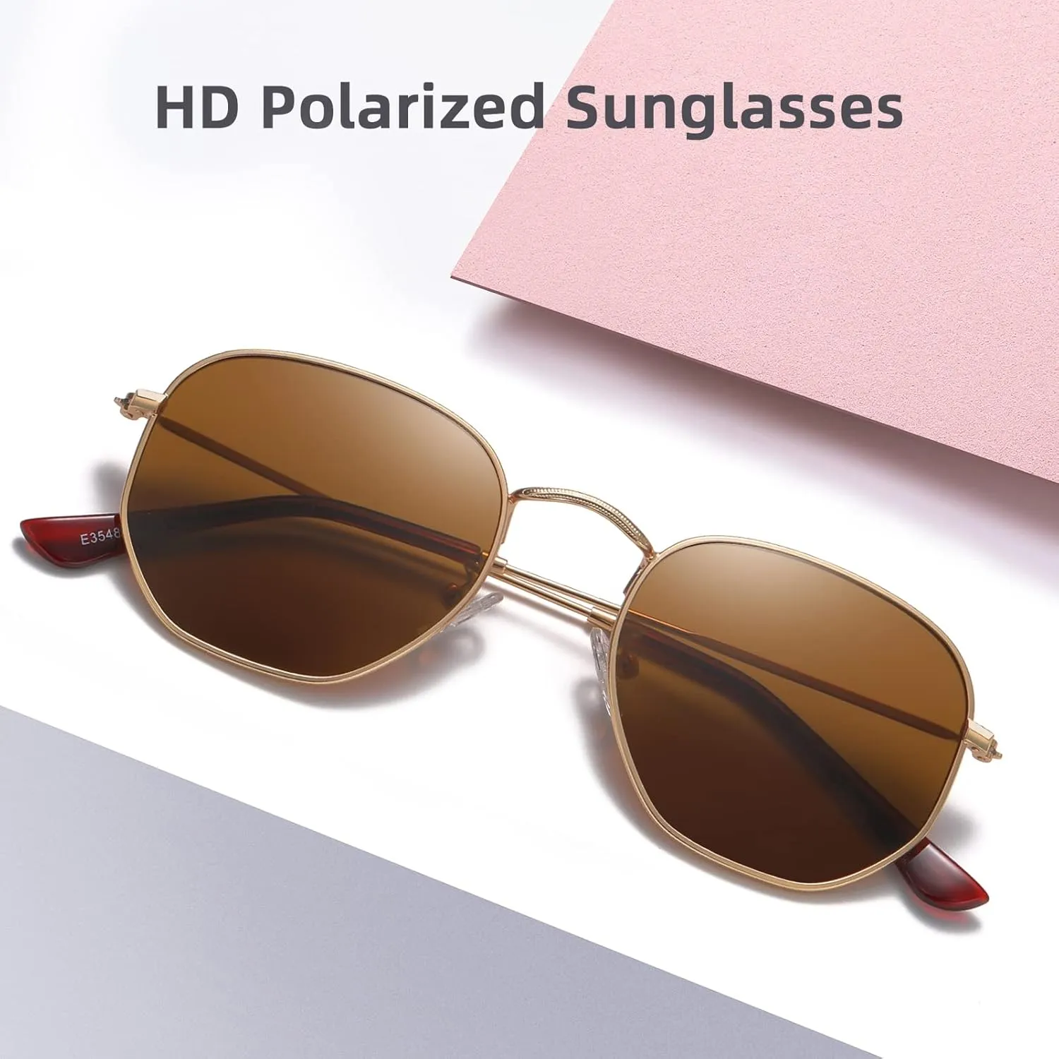 MEETSUN Polarized Hexagon Sunglasses for Women Men Polygon Square Sun Glasses UV400 Protection Metal Frame