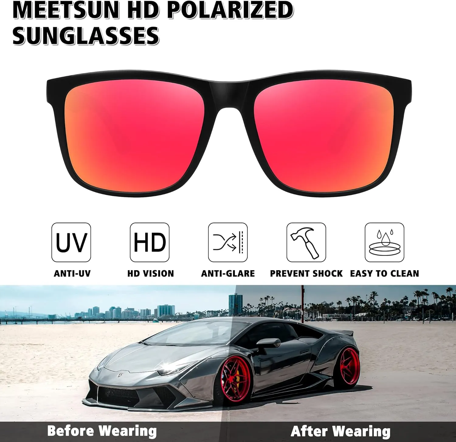MEETSUN Polarized Sunglasses for Men Women Driving Sun Glasses UV Protection