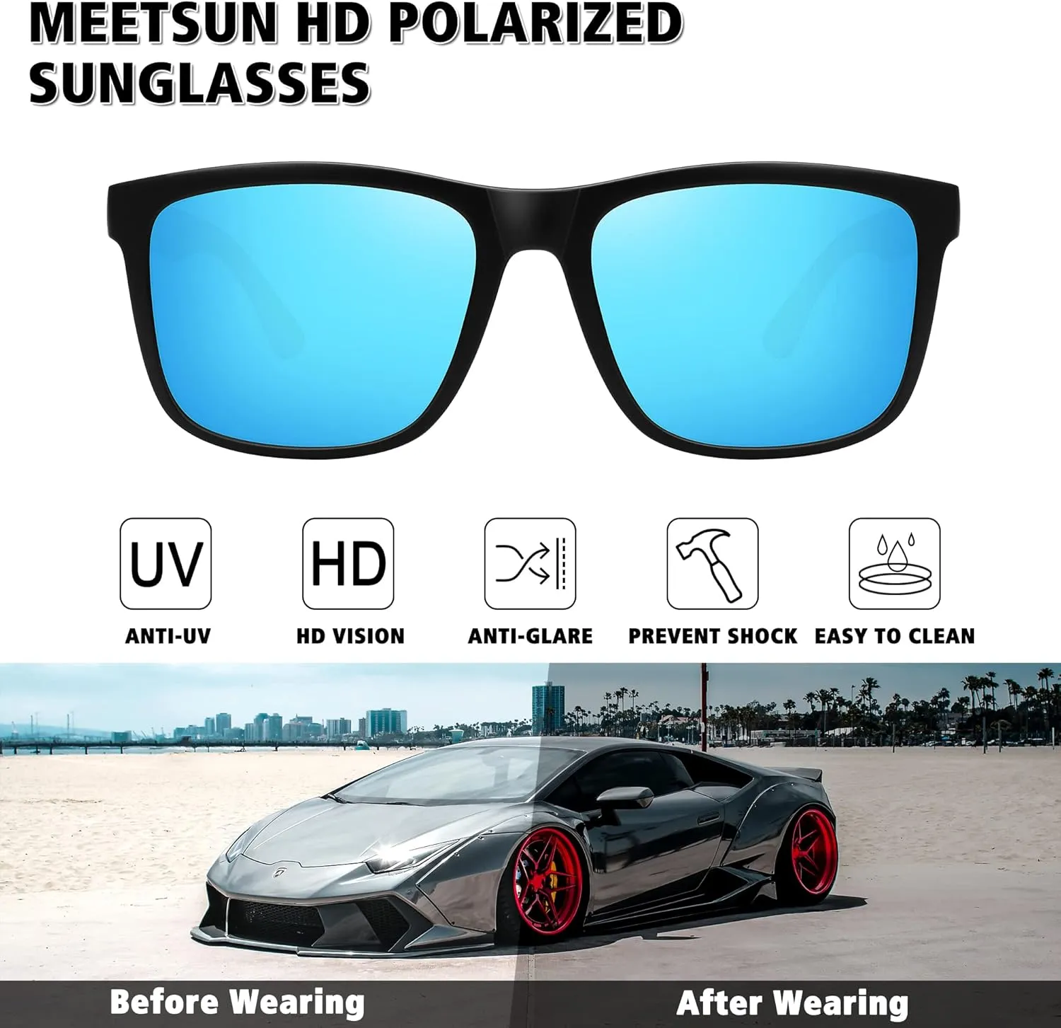 MEETSUN Polarized Sunglasses for Men Women Driving Sun Glasses UV Protection
