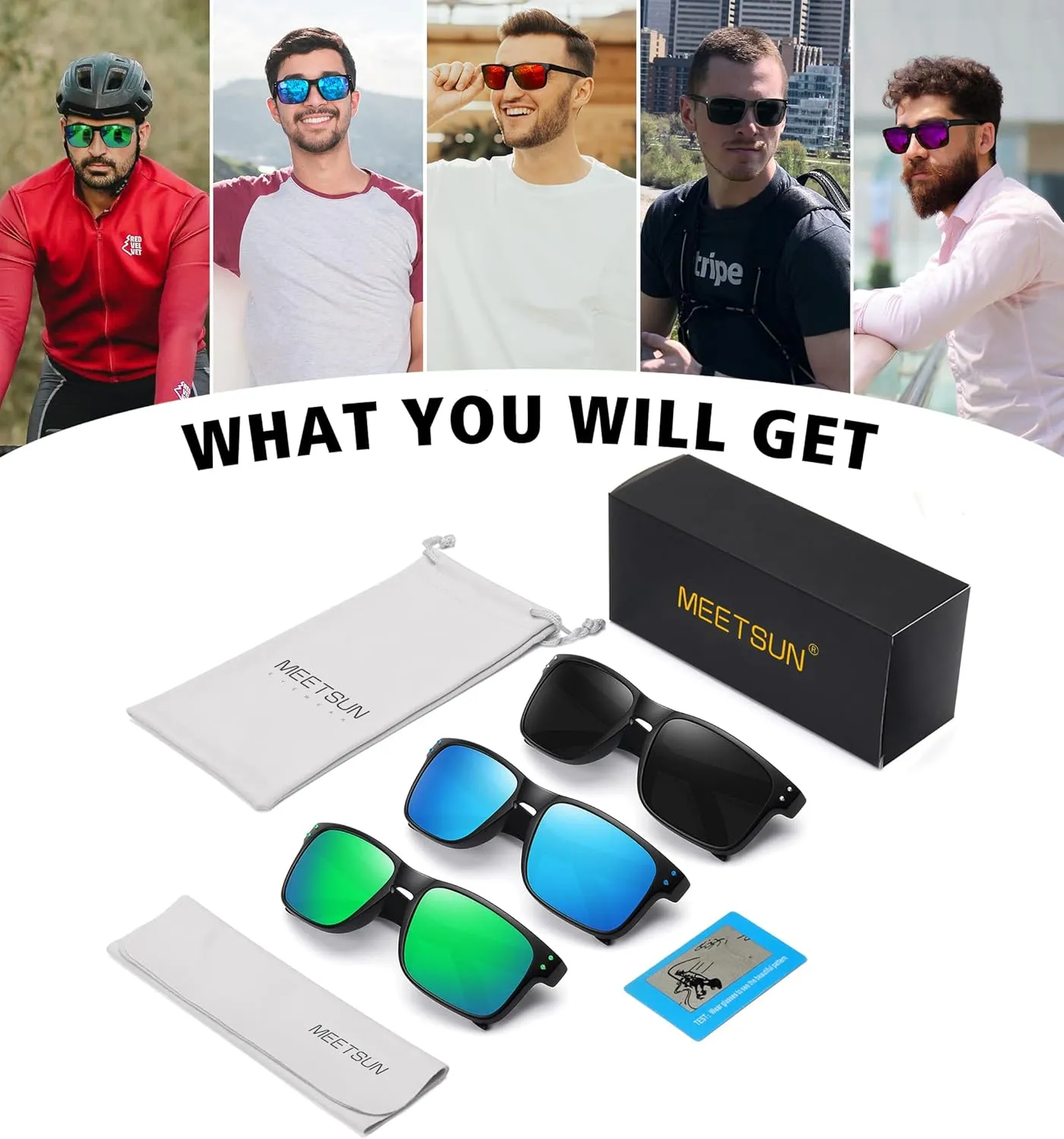 MEETSUN Polarized Sunglasses for Men Women Sports Driving Fishing Glasses UV400 Protection