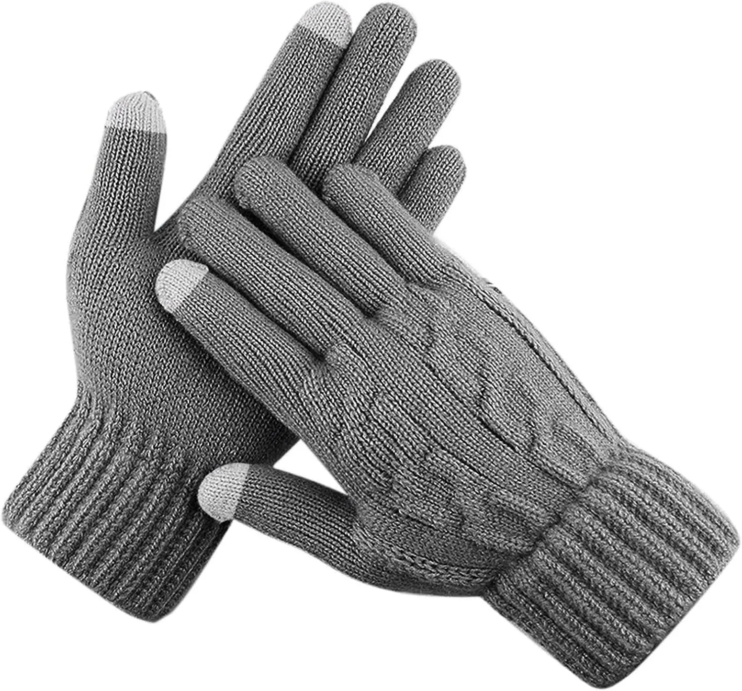Men Winter Gloves Warm Touchscreen Thick Knit Liner Thermal Cold Weather Touchscreen Soft Hand Glove