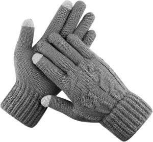 Men Winter Gloves Warm Touchscreen Thick Knit Liner Thermal Cold Weather Touchscreen Soft Hand Glove
