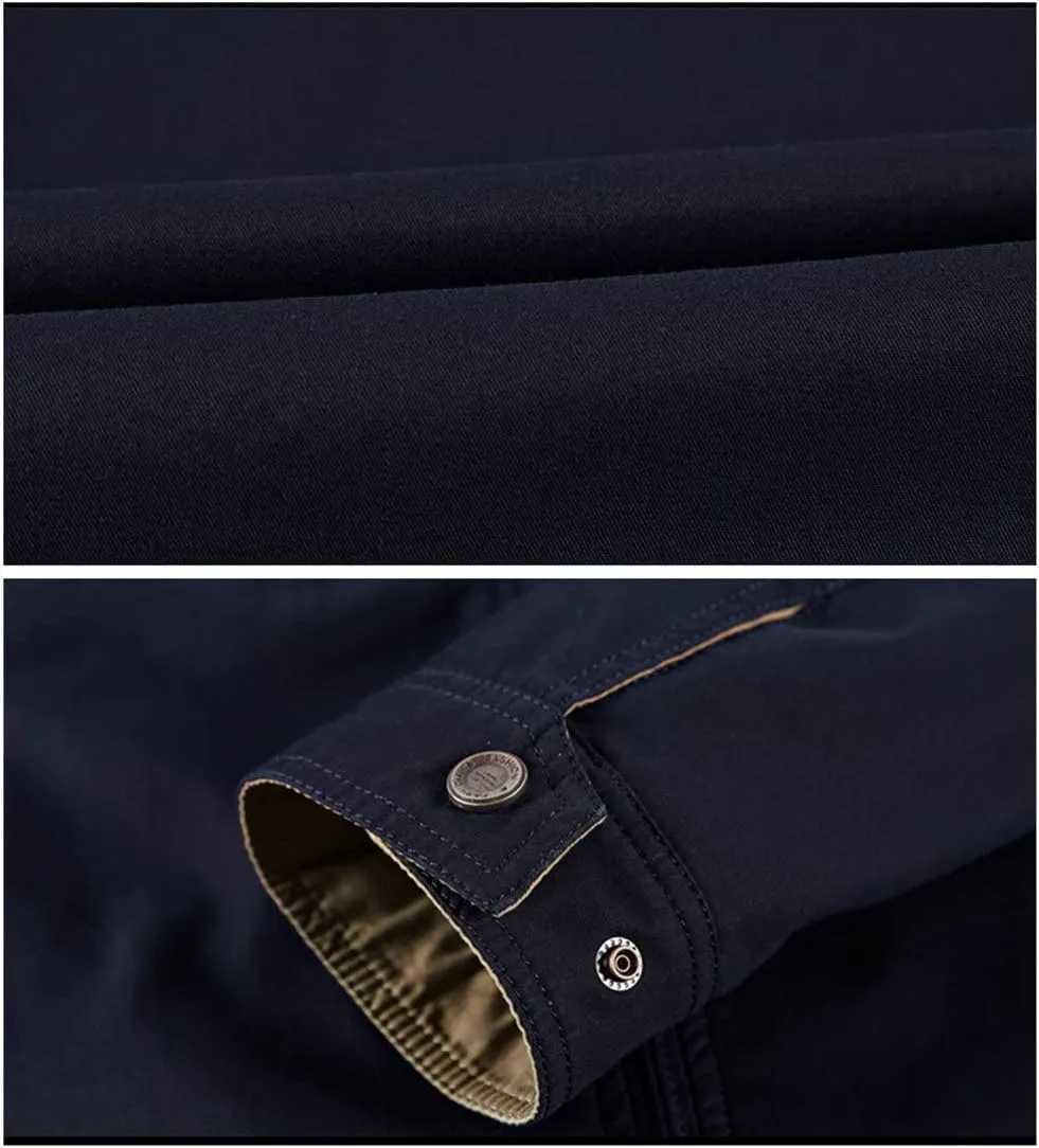 Mens Bomber Jacket Strategy Jacket Army Warm Field Jacket Outdoor Springtime Autumn Stand-Up Collar Work Jacket