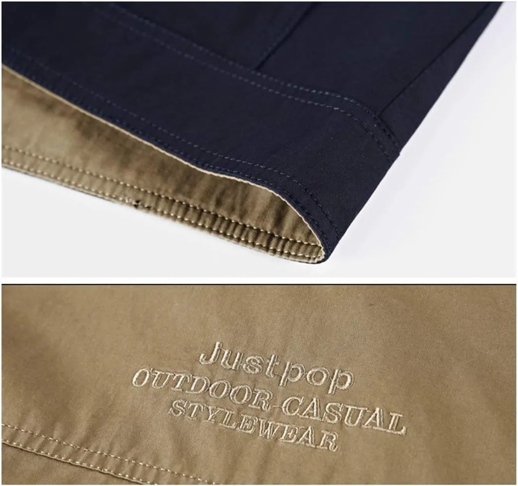 Mens Bomber Jacket Strategy Jacket Army Warm Field Jacket Outdoor Springtime Autumn Stand-Up Collar Work Jacket