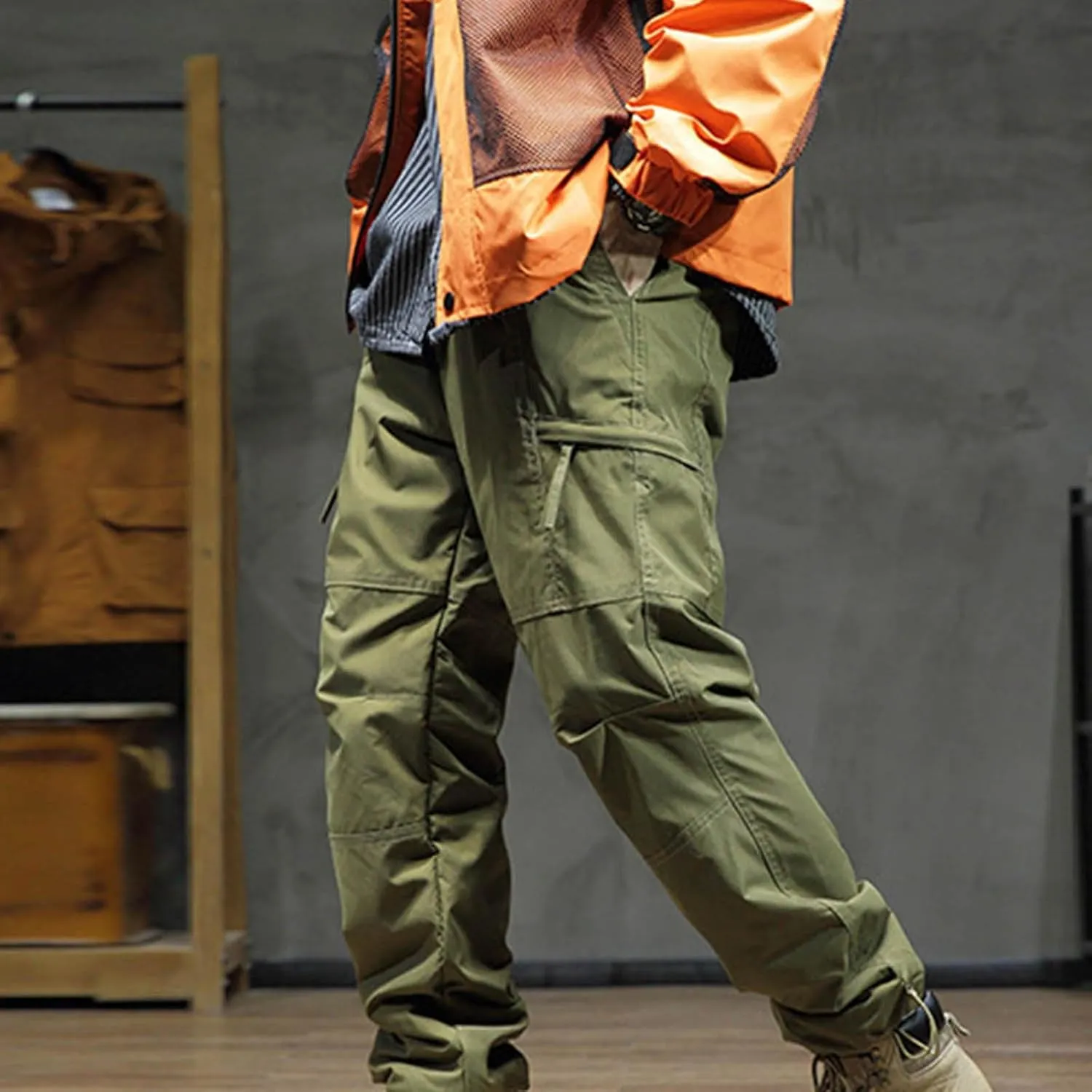 Mens Cargo Joggers Winter Fleece Camouflage Tactical Pants Ripstop Outdoor Warm Hiking Straight Trousers with Pockets