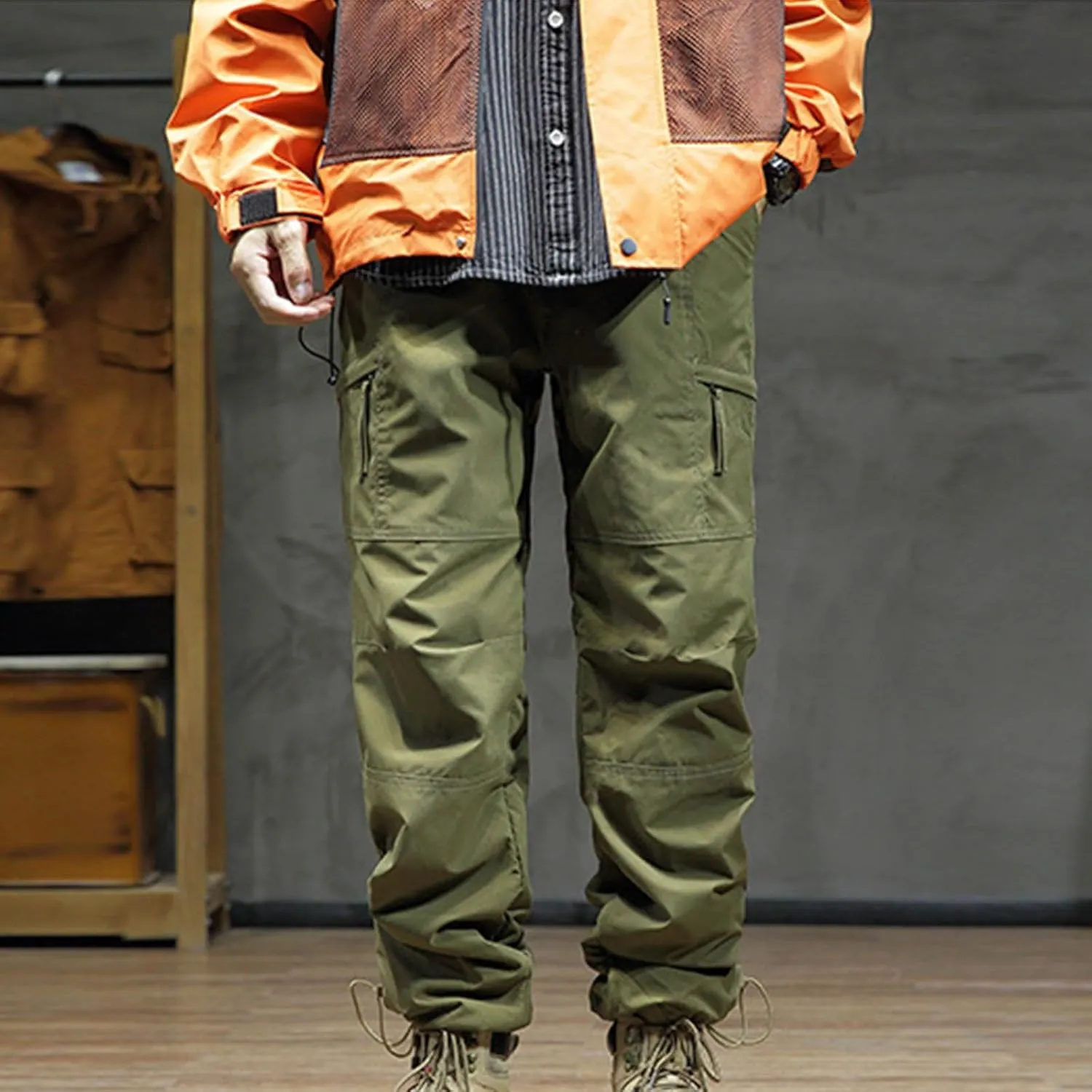 Mens Cargo Joggers Winter Fleece Camouflage Tactical Pants Ripstop Outdoor Warm Hiking Straight Trousers with Pockets