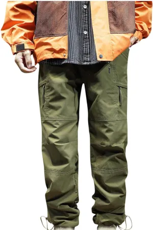 Mens Cargo Joggers Winter Fleece Camouflage Tactical Pants Ripstop Outdoor Warm Hiking Straight Trousers with Pockets