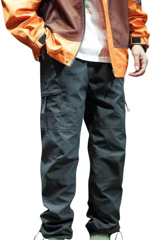 Mens Cargo Joggers Winter Fleece Camouflage Tactical Pants Ripstop Outdoor Warm Hiking Straight Trousers with Pockets