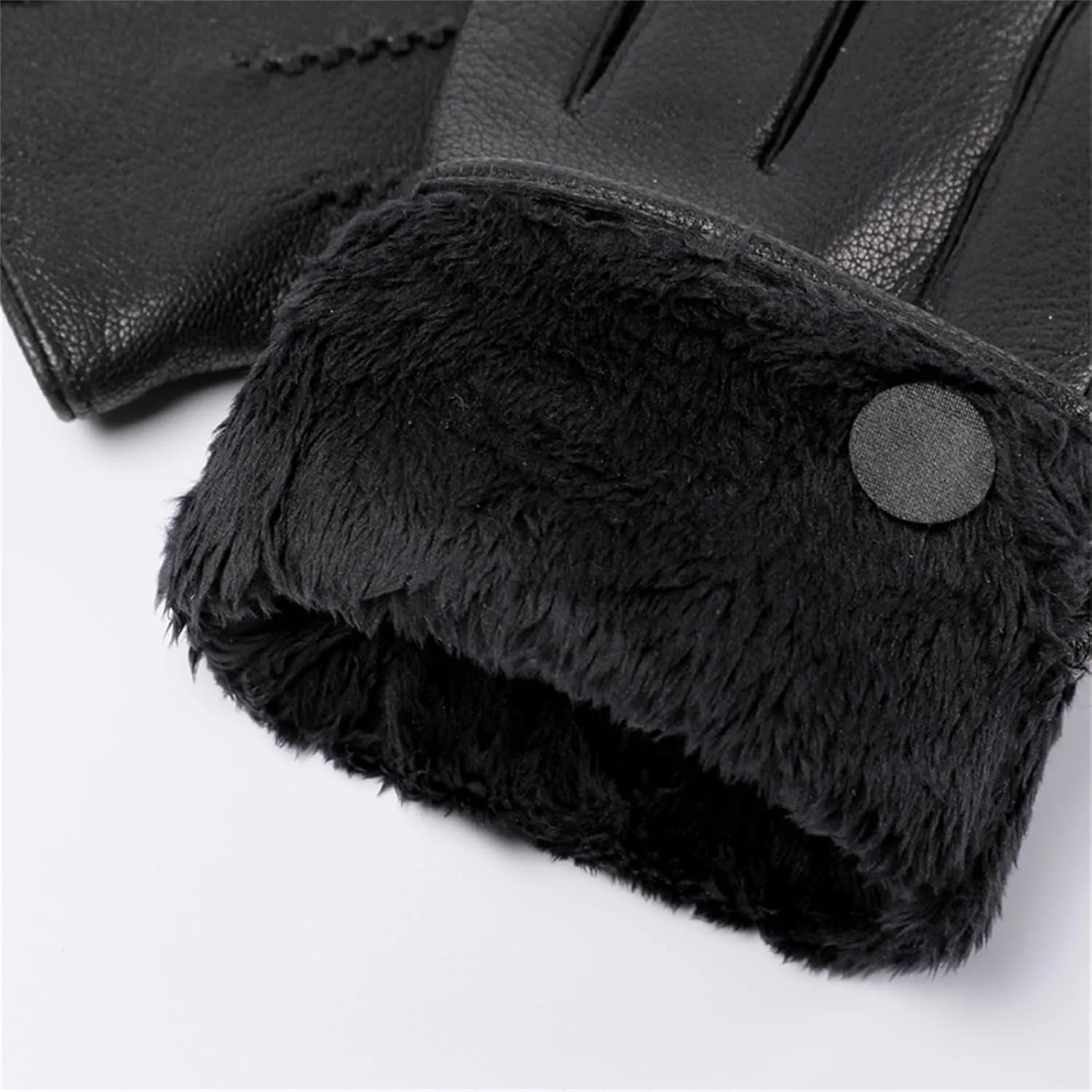 Men's Gloves Leather Gloves Winter Warm Padded Thickened Driving Simple Gloves Winter Warm Gloves