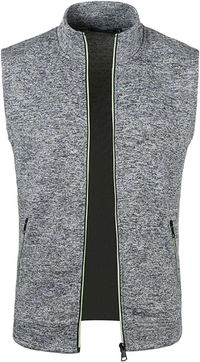 Men's Golf Vest Lightweight Softshell Vest Outerwear Sleeveless Full Zip Jacket Hiking Running Causal Vest Coat