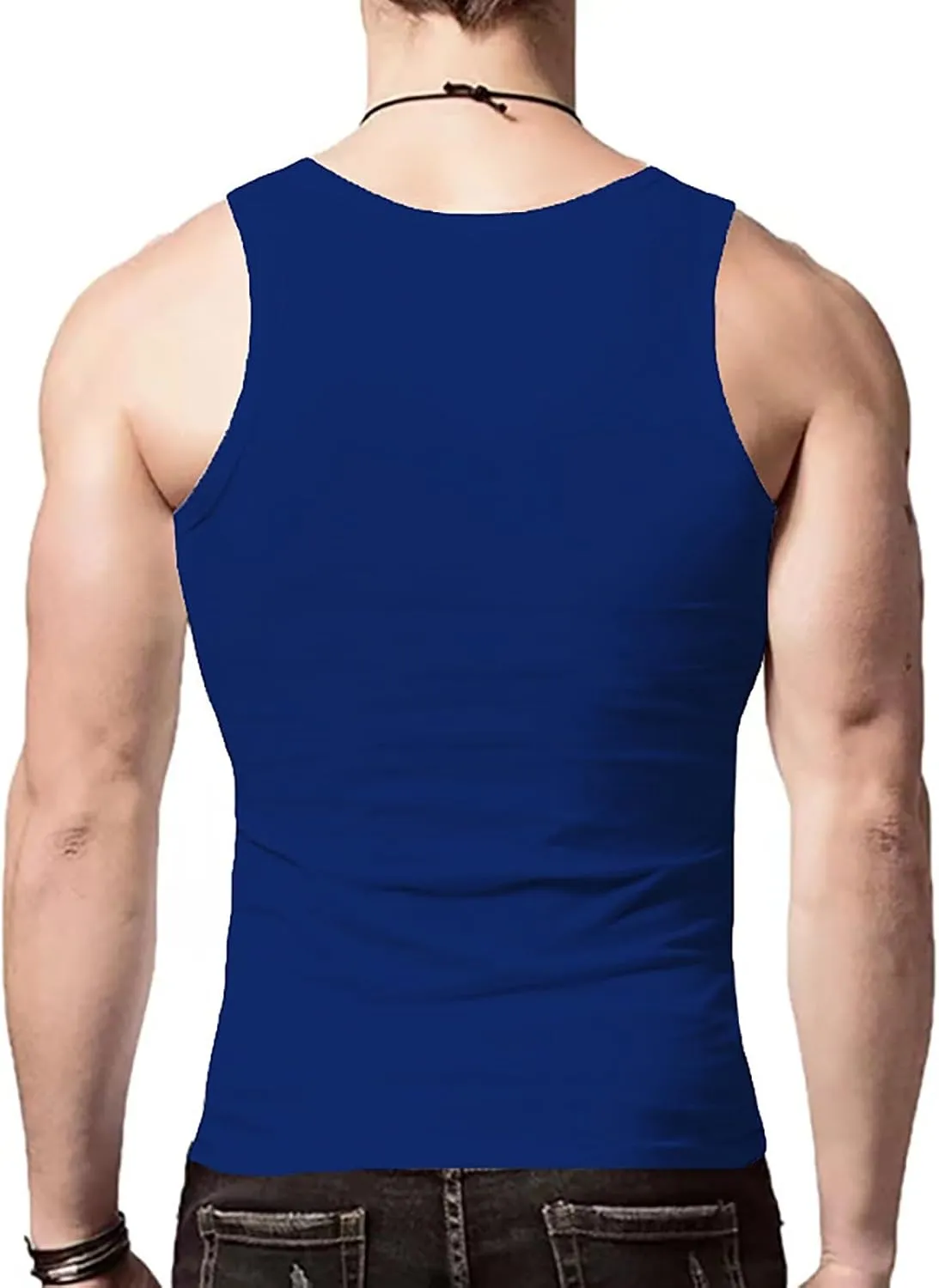 Men's Lightweight Cotton Tank Undershirts Hooded Tank Top Breathable Sleeveless Vest Fashion Casual Vest