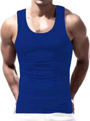 Men's Lightweight Cotton Tank Undershirts Hooded Tank Top Breathable Sleeveless Vest Fashion Casual Vest
