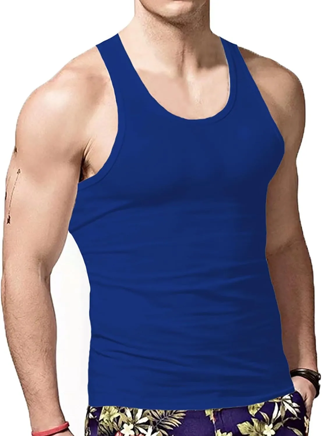 Men's Lightweight Cotton Tank Undershirts Hooded Tank Top Breathable Sleeveless Vest Fashion Casual Vest