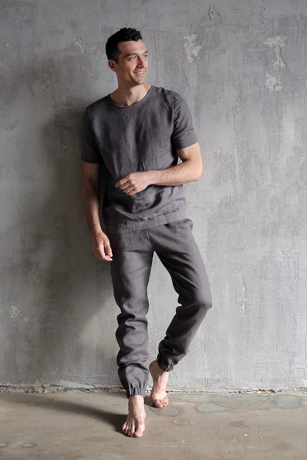 Mens Linen Pants Casual Summer Pants for Men Elegant and Comfy Navy Trousers Gift for him Natural Linen Clothing