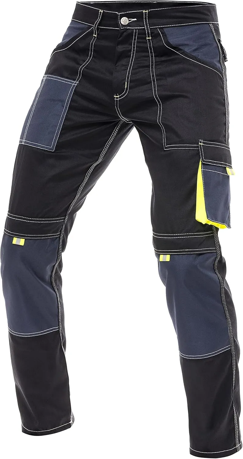 Men's Painter Pants Carpenter Tactical Field Pants Cargo Trousers with Cordura Reinforced Knees Pads & Utility Pockets