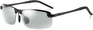 Men's Photochromic Polarized Sunglasses Al-Mg Metal Frame Sports Driving Glasses UV400 Protection Anti Glare Eyewear