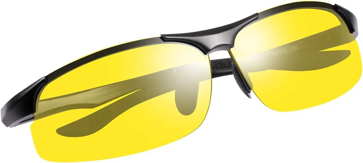 Men's Photochromic Polarized Sunglasses Al-Mg Metal Frame Sports Driving Glasses UV400 Protection Anti Glare Eyewear