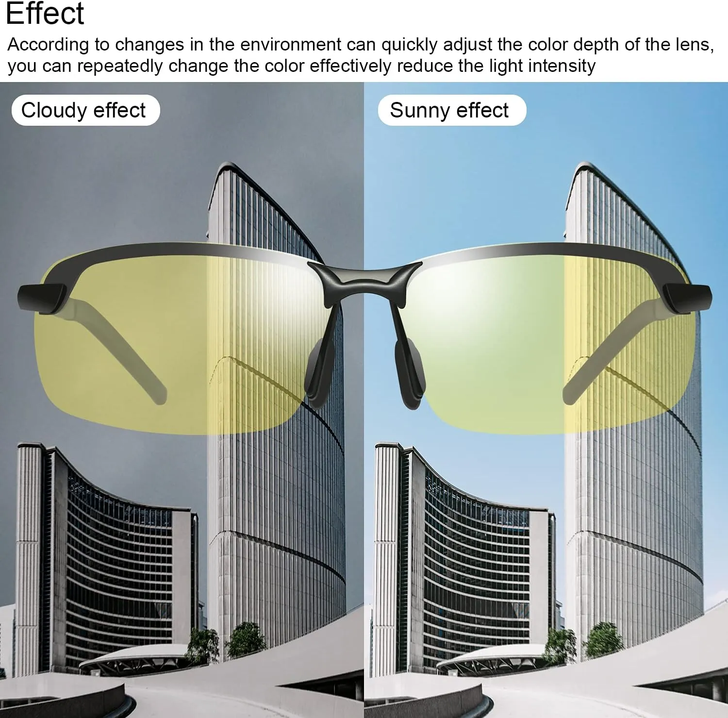 Men's Photochromic Polarized Sunglasses Al-Mg Metal Frame Sports Driving Glasses UV400 Protection Anti Glare Eyewear