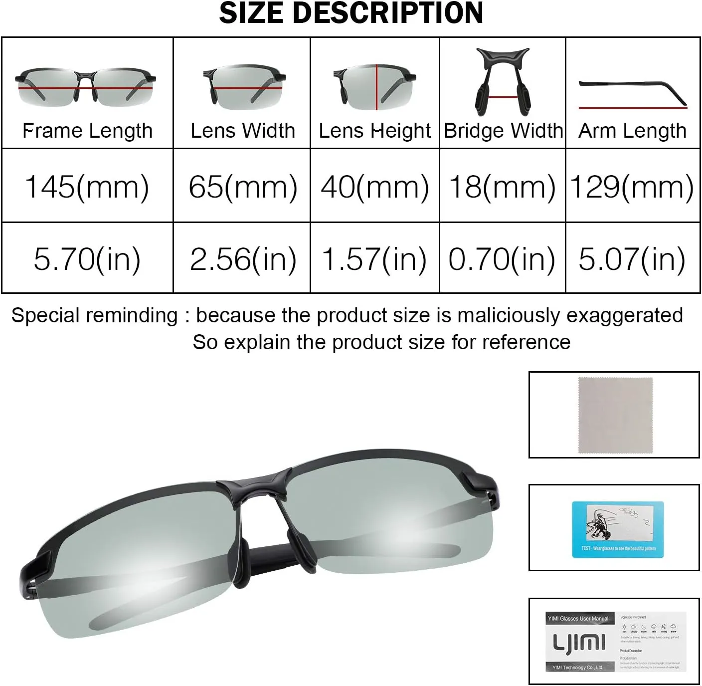 Men's Photochromic Polarized Sunglasses Al-Mg Metal Frame Sports Driving Glasses UV400 Protection Anti Glare Eyewear
