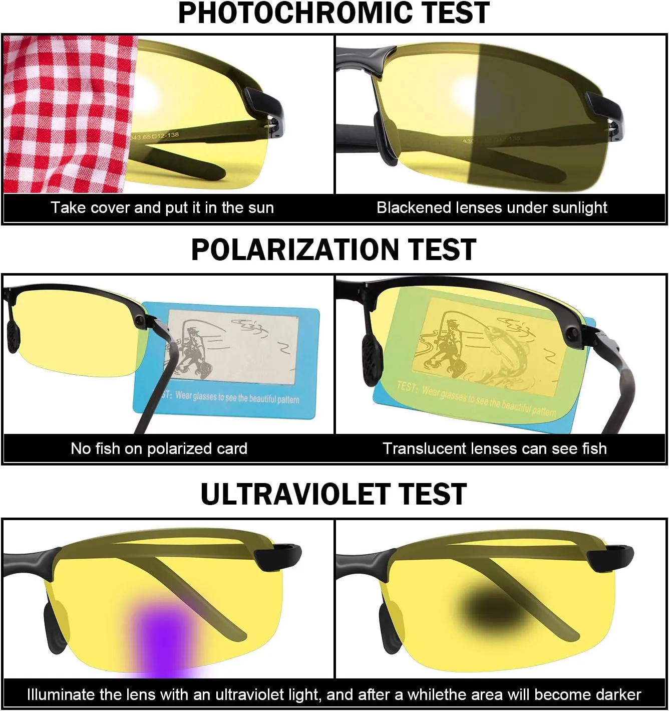 Men's Photochromic Polarized Sunglasses Al-Mg Metal Frame Sports Driving Glasses UV400 Protection Anti Glare Eyewear