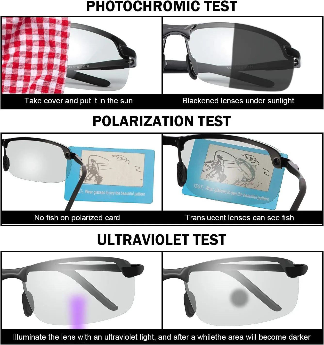 Men's Photochromic Polarized Sunglasses Al-Mg Metal Frame Sports Driving Glasses UV400 Protection Anti Glare Eyewear