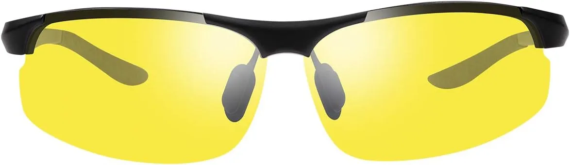 Men's Photochromic Polarized Sunglasses Al-Mg Metal Frame Sports Driving Glasses UV400 Protection Anti Glare Eyewear