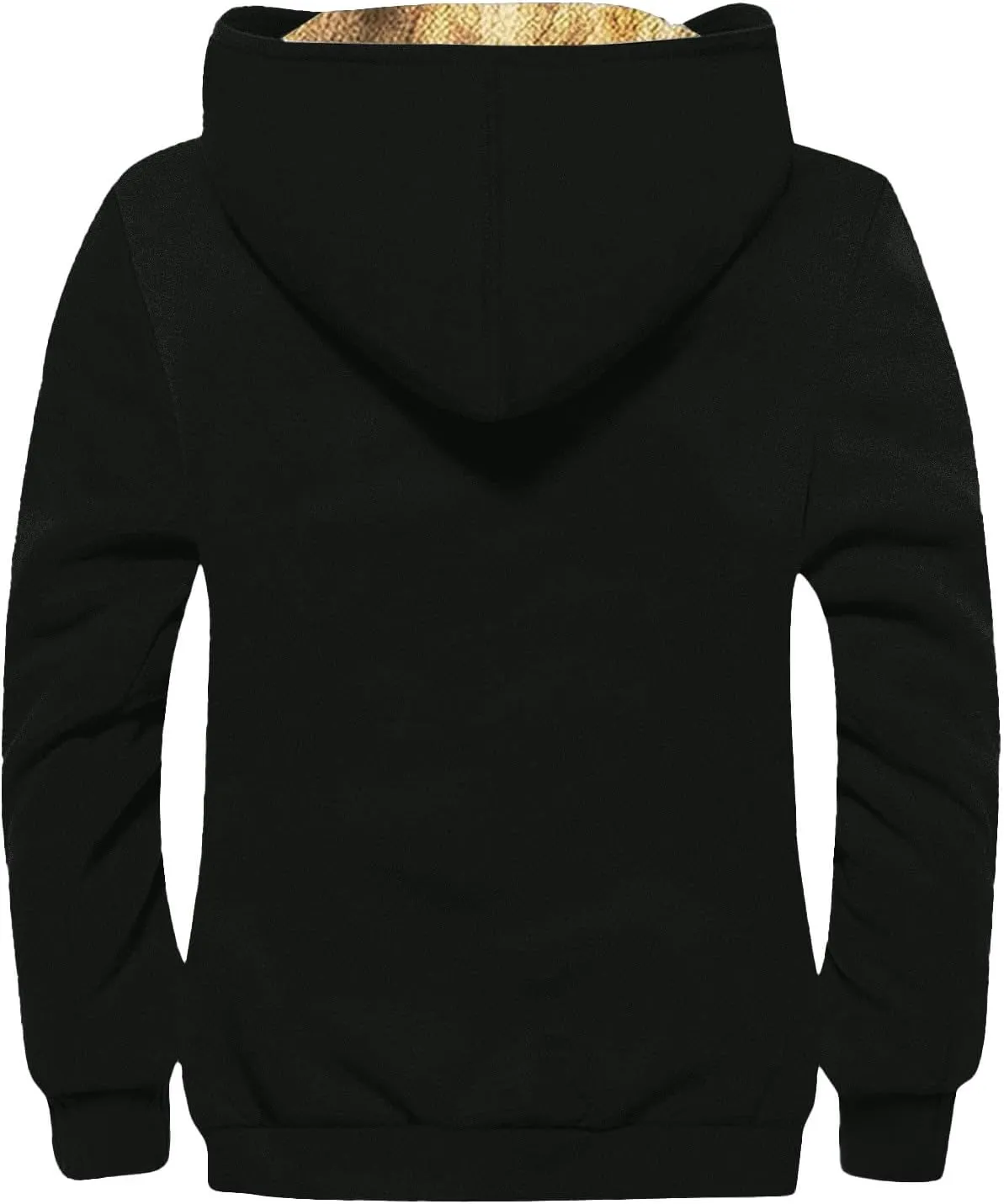 Men's Winter Jacket Zipper Work Cargo Coats Printed Outerwear Hooded Sweatshirt Tops Fleece Sherpa Lined Hoodies