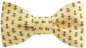 Men's Yellow Bees Bee on Yellow Background Freestyle Self Tie Bowtie Bow Tie Neckwear
