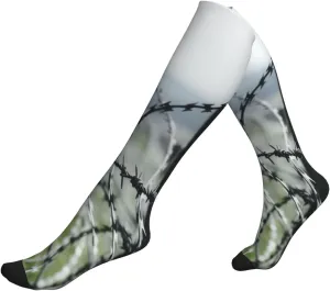 Military fence Print Circulation Compression Socks For Plantar Fasciitis Edema And Post Surgery
