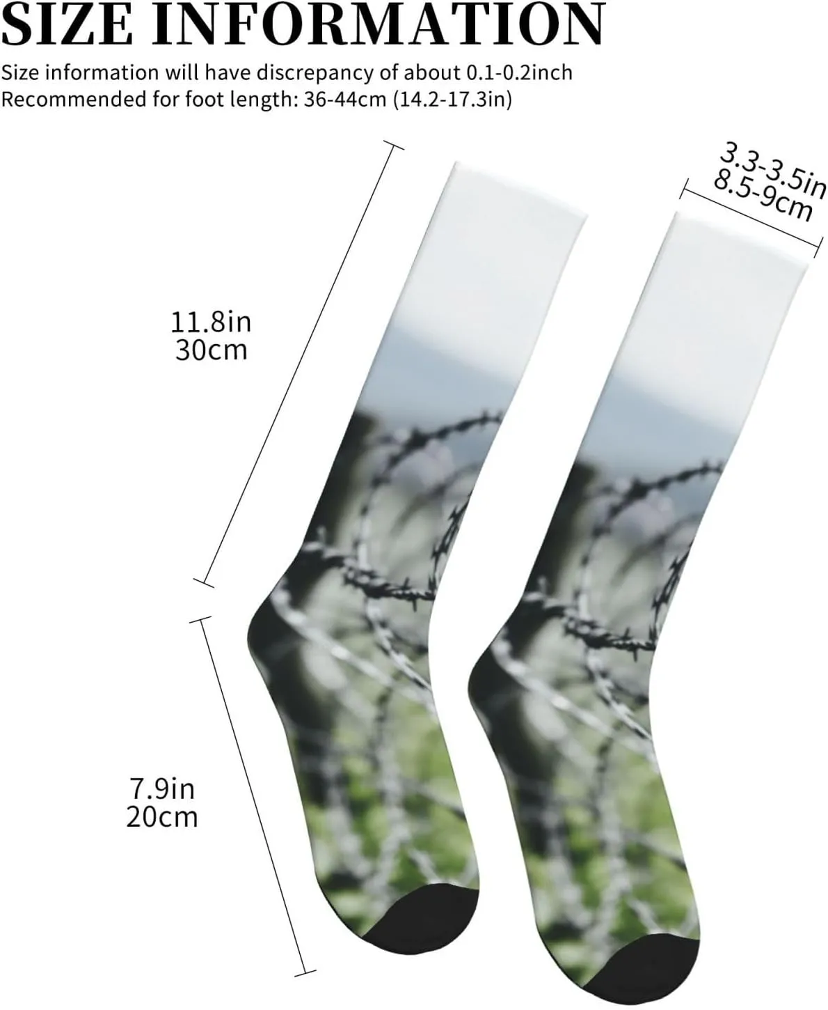 Military fence Print Circulation Compression Socks For Plantar Fasciitis Edema And Post Surgery