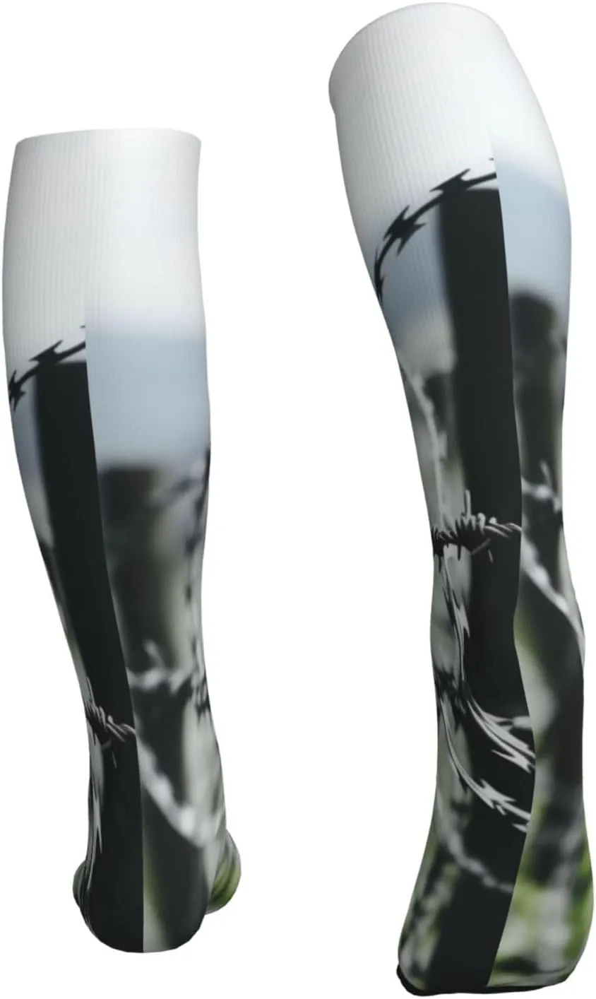 Military fence Print Circulation Compression Socks For Plantar Fasciitis Edema And Post Surgery