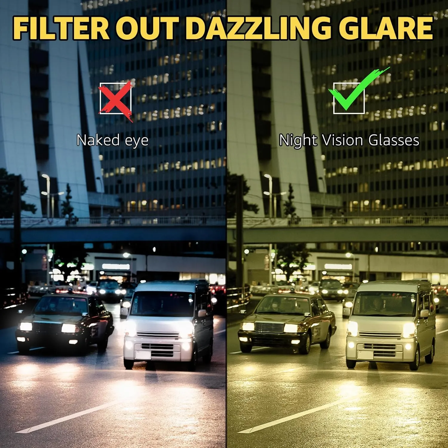 Myiaur Night Vision Driving Glasses for Women, Sport Polarized Glasses Anti-Glare and Enhance Vision at Nighttime 8140