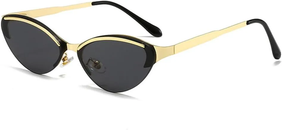 New 2025 Fashion Trend Sunglasses Metal Frameless Slingshot Legs Cat-Eye Sunglasses Women Street Photography Glasses Outdoor Sunglass