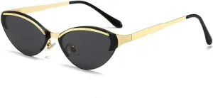 New 2025 Fashion Trend Sunglasses Metal Frameless Slingshot Legs Cat-Eye Sunglasses Women Street Photography Glasses Outdoor Sunglass