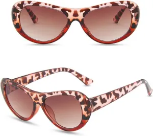 New 2025 Sunglasses Women Cat Eye Shape UV400 Women's Sun glasses Vintage Retro Men's Glasses,Leopard Tea