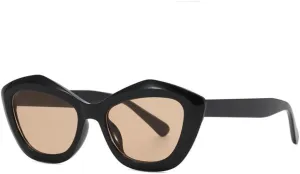 New 2025 Vintage Retro Style Sunglasses for Women Fashion Cat Eye Shape Outdoor Sun Glasses Stylish Female Sunglass,Black Tea