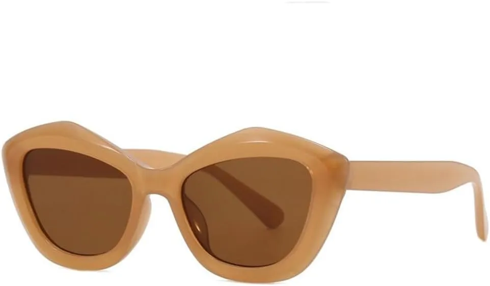 New 2025 Vintage Retro Style Sunglasses for Women Fashion Cat Eye Shape Outdoor Sun Glasses Stylish Female Sunglass,Jelly Tea