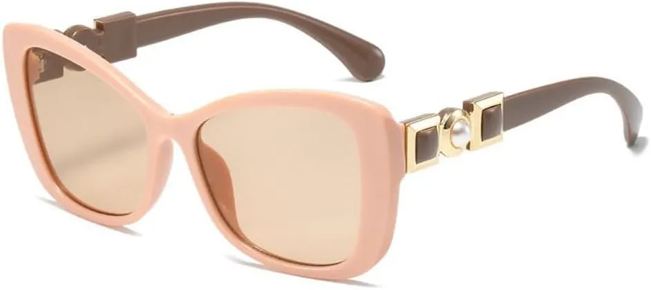 New 2025 Women's Cat Eye Sunglasses Outdoor Street Show Sunglasses Fashion PC Large Frame,C5