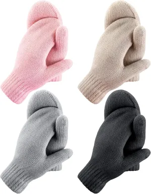 Newcotte Winter Gloves for Women Warm Lining Mittens Fleece Thick Wool Gloves Cable Knitted Mittens for Winter Cold Weather