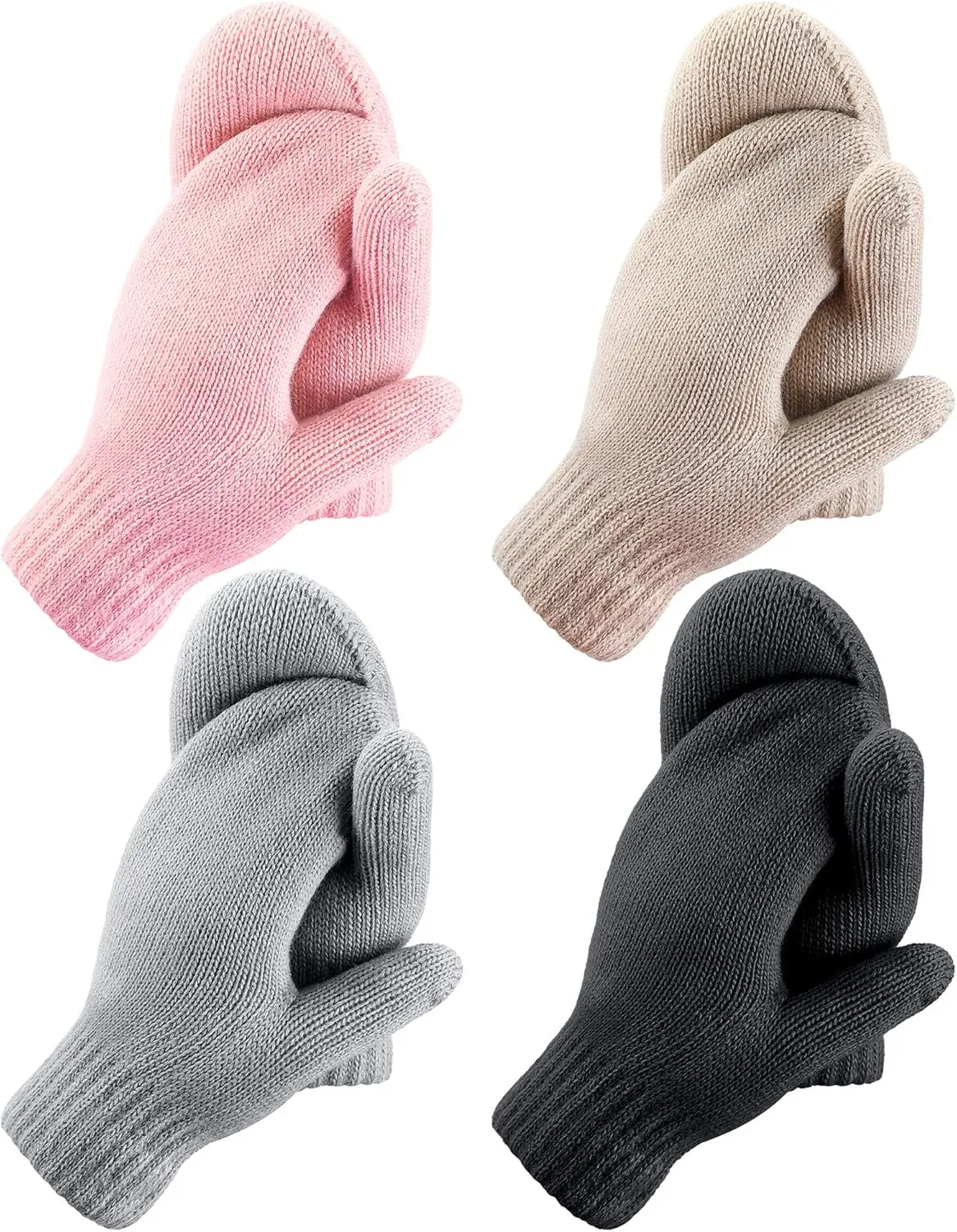 Newcotte Winter Gloves for Women Warm Lining Mittens Fleece Thick Wool Gloves Cable Knitted Mittens for Winter Cold Weather