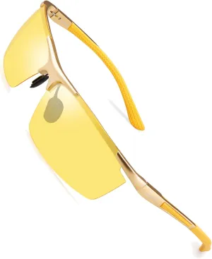 Night Driving Glasses for Men, Night Vision Glasses for Driving, Anti-Glare Glasses with UV400 Polarized Lens