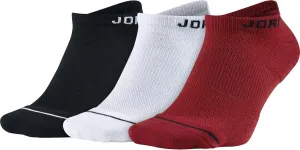 Nike Unisex Jordan Jumpman No-Show Socks (3 Pair) Black/White/Gym Red (Men's 8-12)